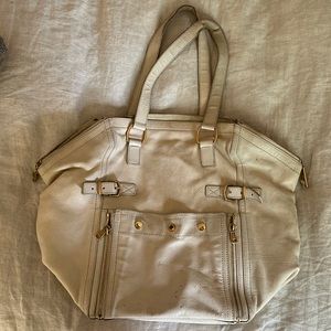 **Vintage** Yves Saint Laurent white leather shoulder bag
